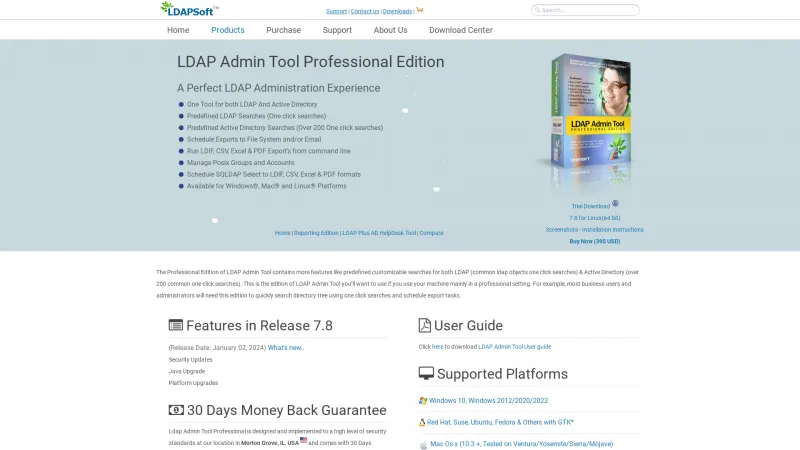 Homepage of LDAP Admin Tool