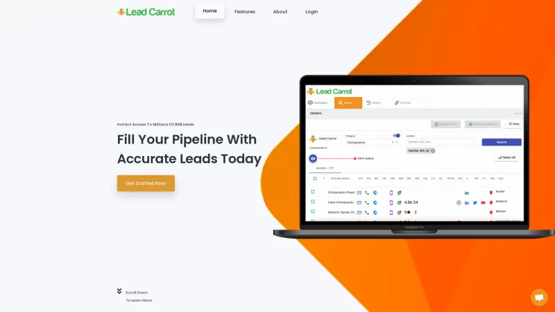 Homepage of Lead Carrot