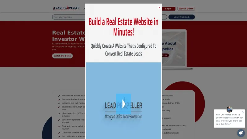 Homepage of LeadPropeller