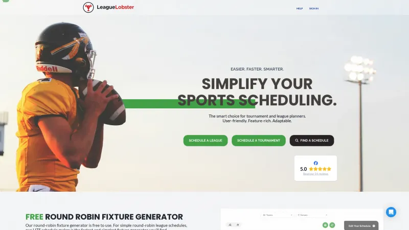 Homepage of LeagueLobster