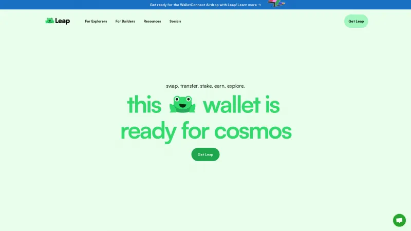 Homepage of Leap Wallet