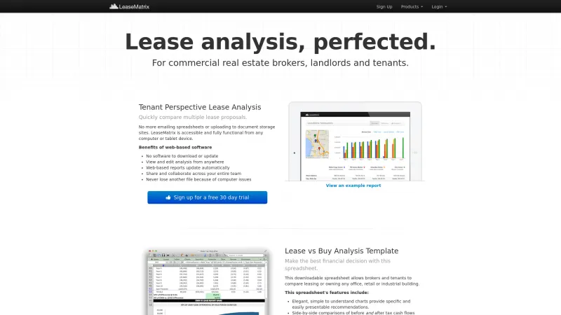 Homepage of LeaseMatrix