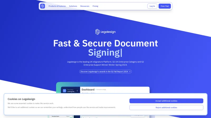 Homepage of Legalesign