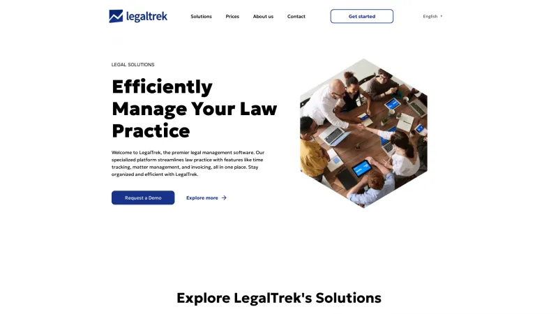 Homepage of LegalTrek