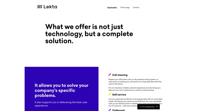 Homepage of Lekta