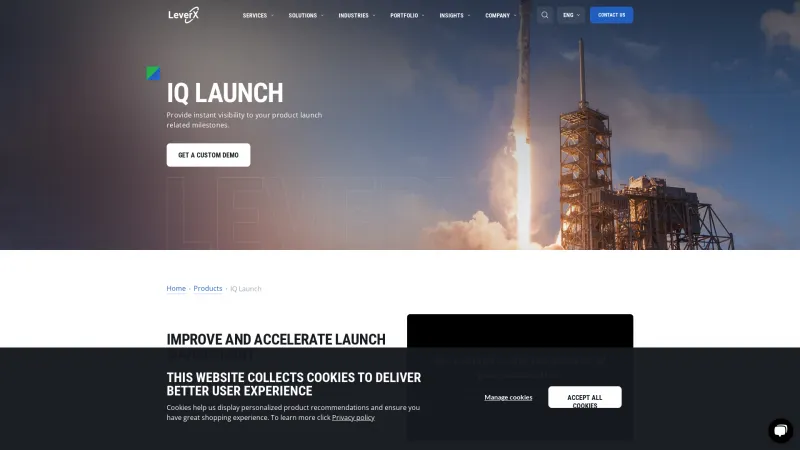 Homepage of IQ Launch