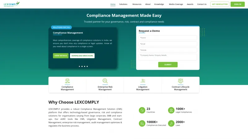 Homepage of LexComply