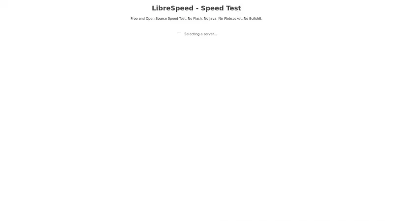 Homepage of LibreSpeed