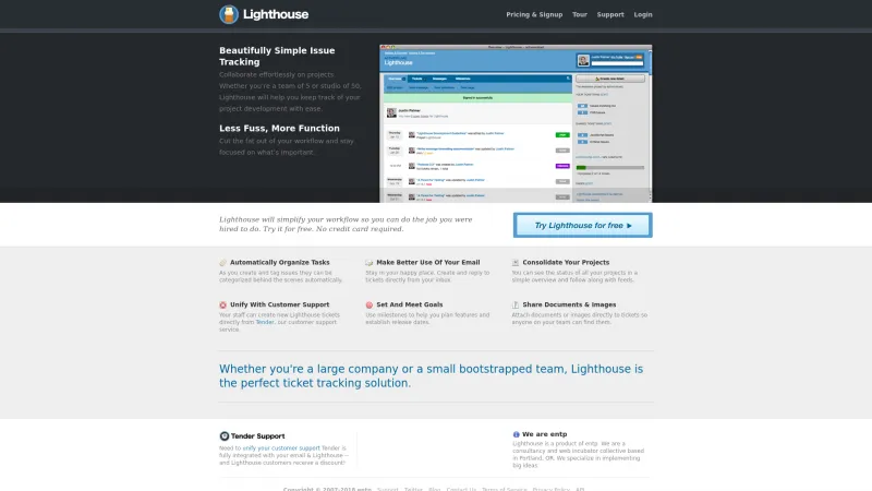 Homepage of Lighthouse