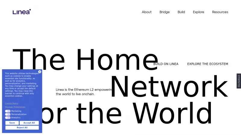 Homepage of Linea