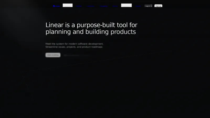 Homepage of Linear