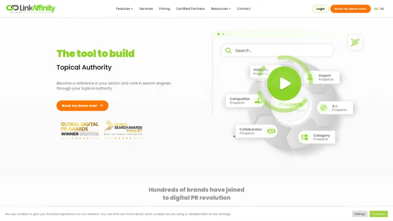 Homepage of Link Affinity