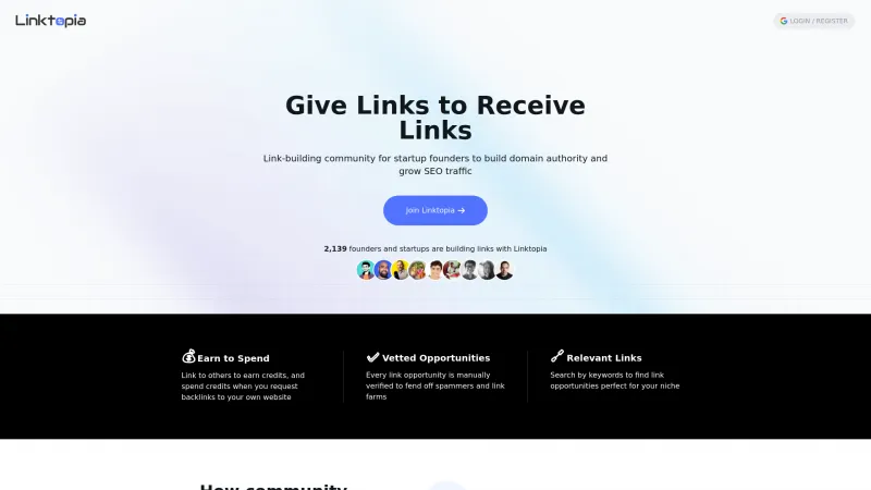 Homepage of Linktopia