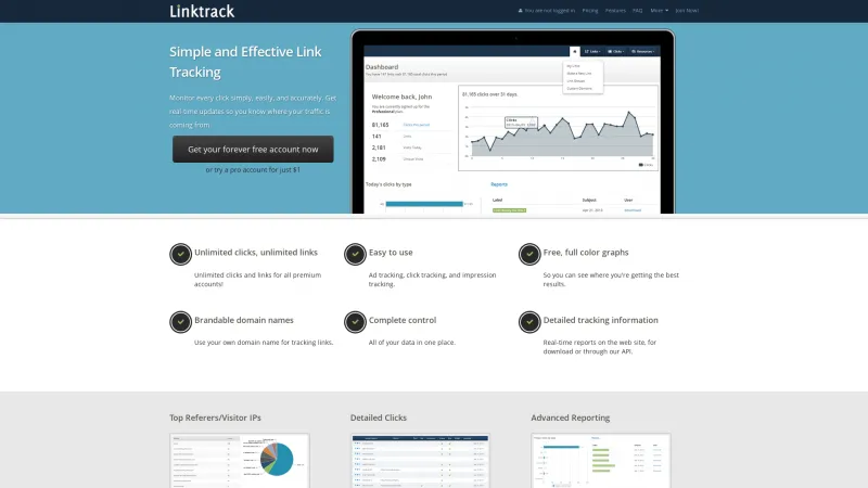 Homepage of Linktrack