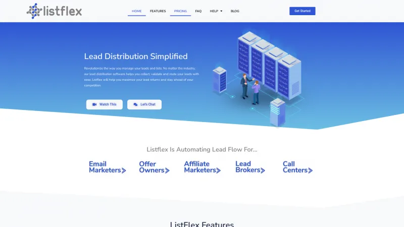 Homepage of Listflex