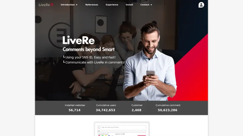 Homepage of LiveRe