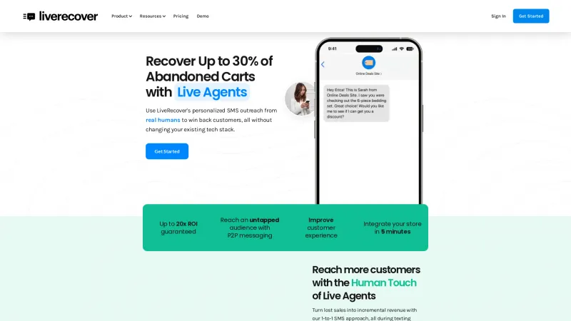 Homepage of LiveRecover