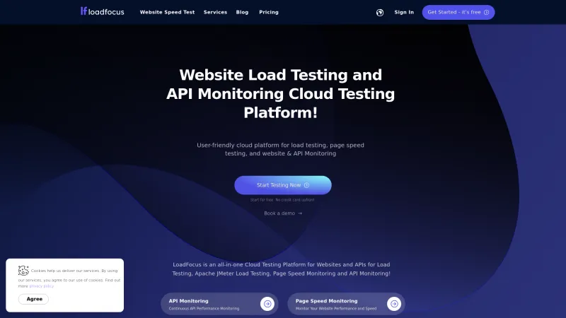 Homepage of LoadFocus