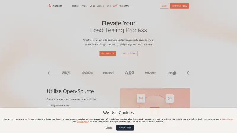 Homepage of Loadium