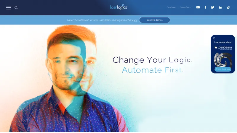 Homepage of LoanLogics