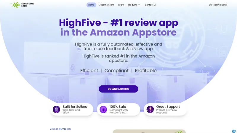 Homepage of HighFive