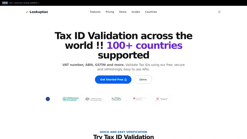 Homepage of Lookuptax