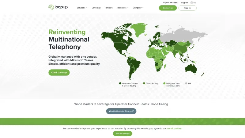 Homepage of LoopUp