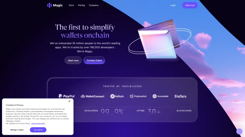 Homepage of Magic