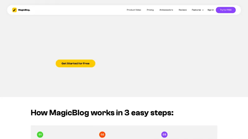 Homepage of MagicBlog