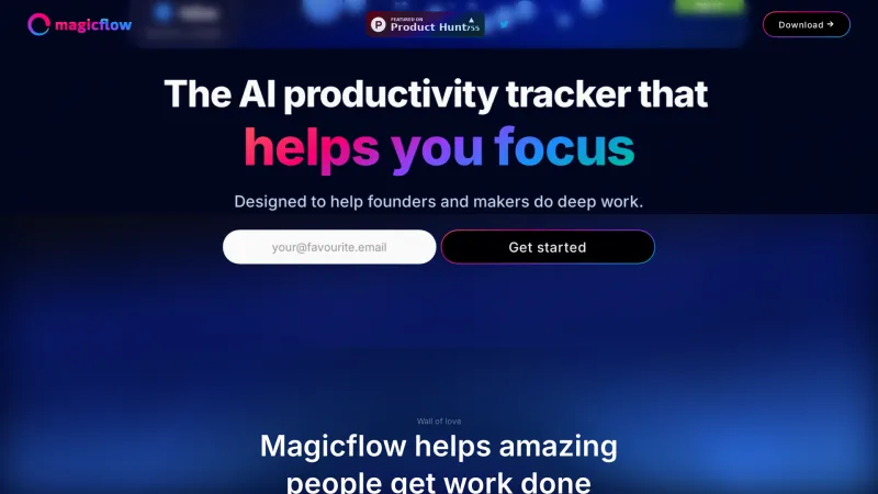 Homepage of Magicflow