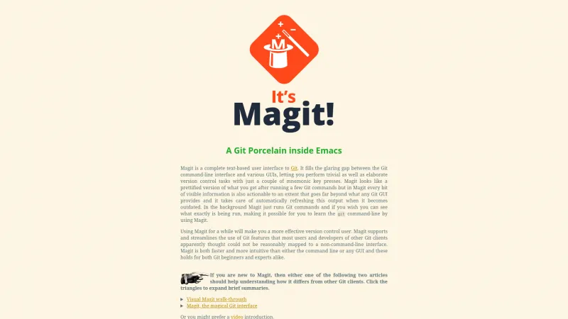 Homepage of Magit