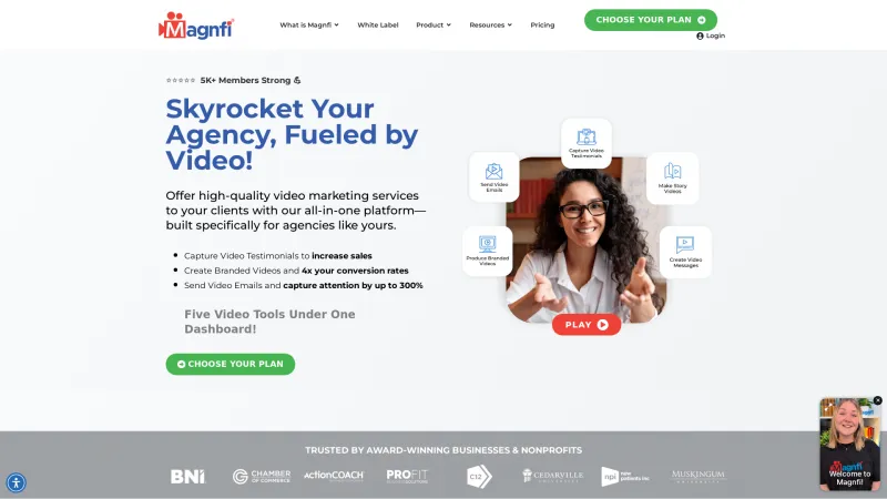 Homepage of Magnfi