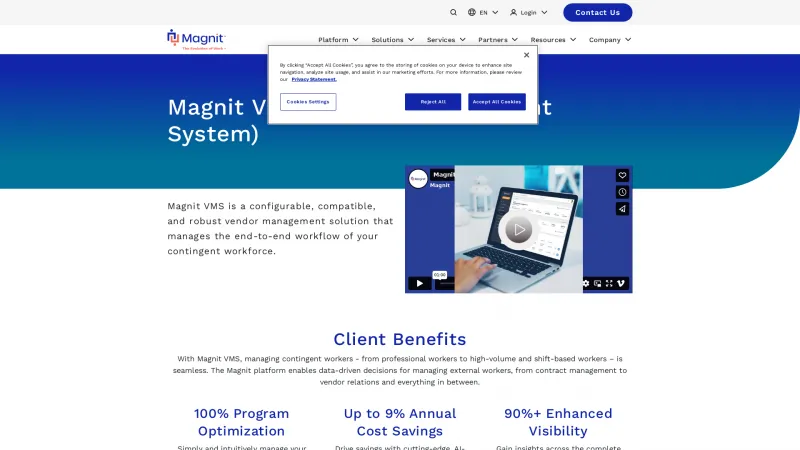 Homepage of Magnit Vendor Management System