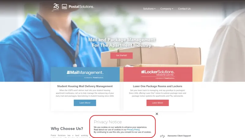 Homepage of PackageLog