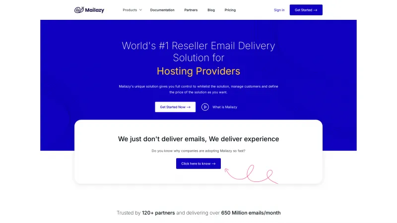 Homepage of Mailazy