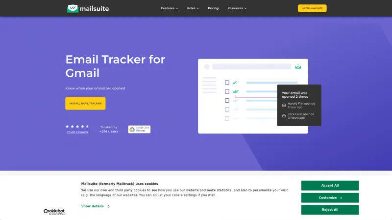 Homepage of Mailsuite