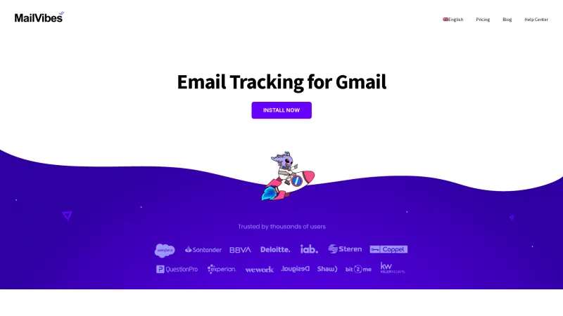 Homepage of MailVibes