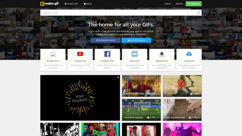 Homepage of Make A Gif