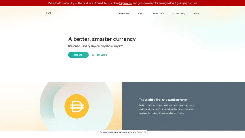 Homepage of MakerDAO