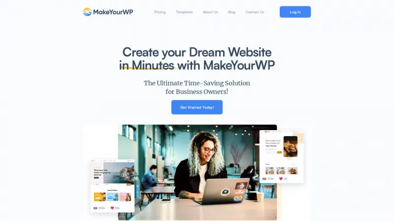 Homepage of MakeYourWP