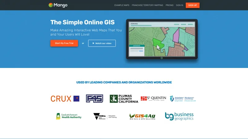 Homepage of Mango