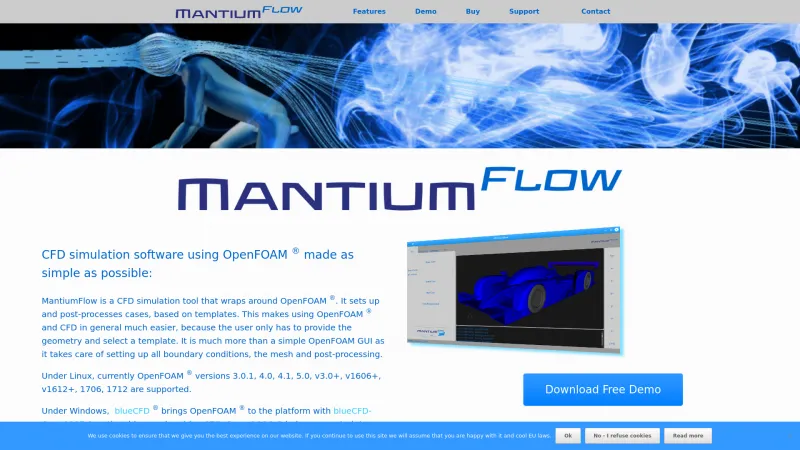 Homepage of MantiumFlow