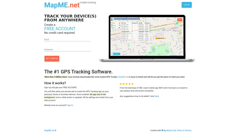 Homepage of MapME.net