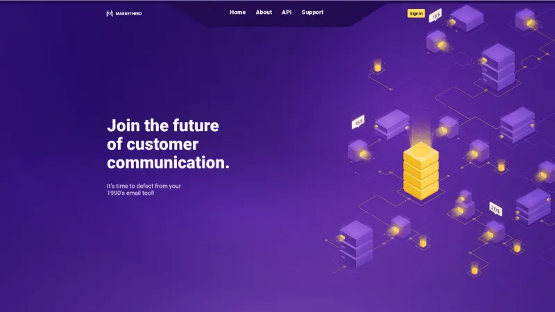 Homepage of Market Hero