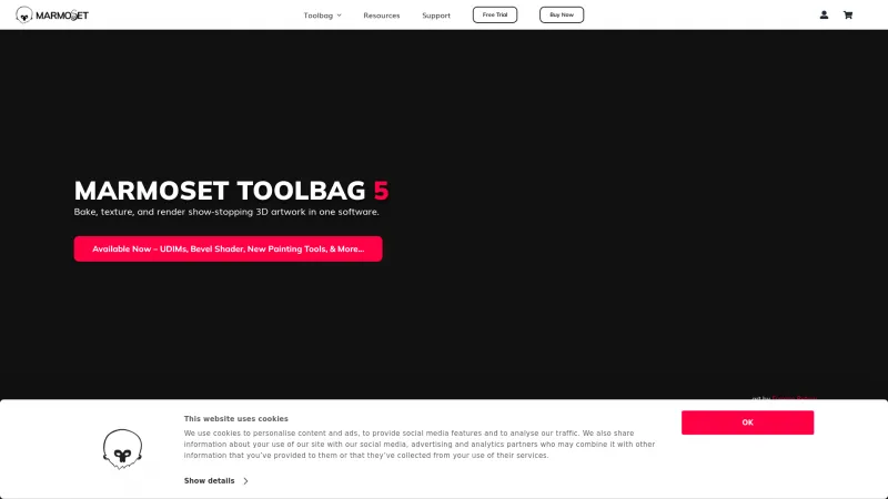 Homepage of Marmoset Toolbag