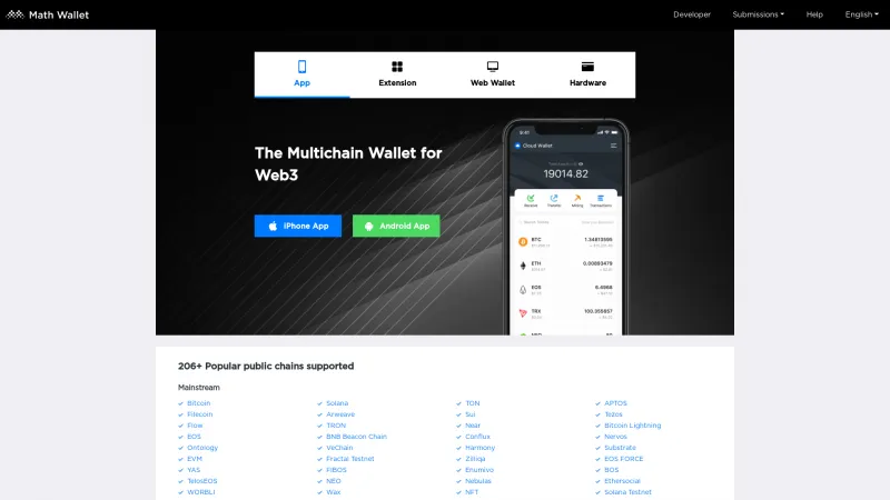 Homepage of MathWallet