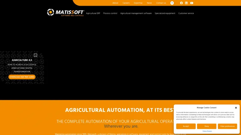 Homepage of Matissoft ERP