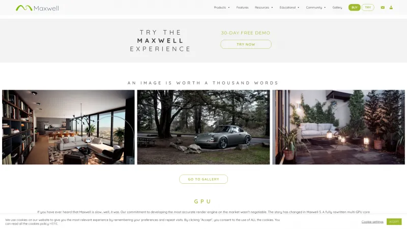 Homepage of Maxwell Render