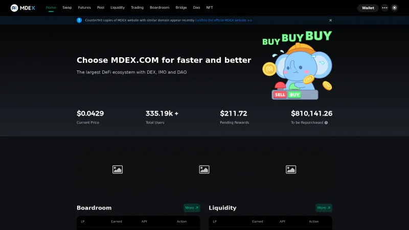 Homepage of MDEX