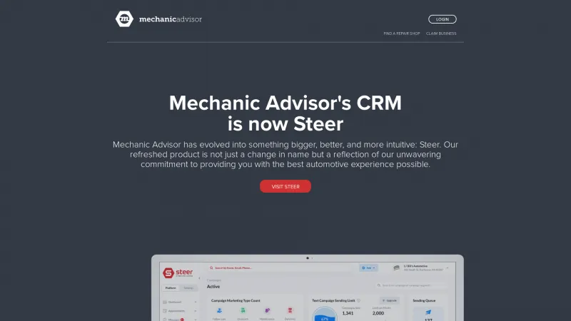 Homepage of MechanicAdvisor